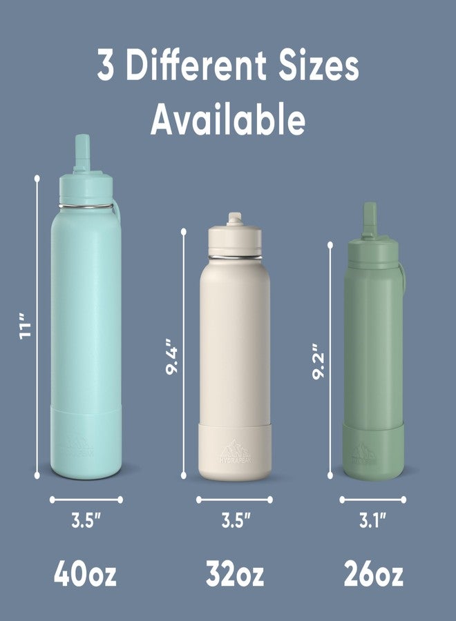Hydrapeak 32oz Sport Insulated Water Bottle with Straw Lid, Leak & Spill Proof, Keeps Drinks Cold for 24 Hours, Hot for 12 Hours, Premium Stainless Steel Water Bottles (32oz, Modern Blue) - Image 5
